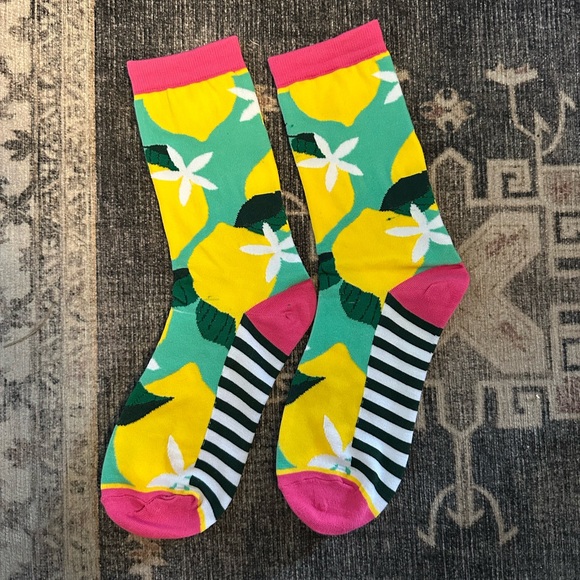 Colorful Lemon Crew Socks - Picture 1 of 1